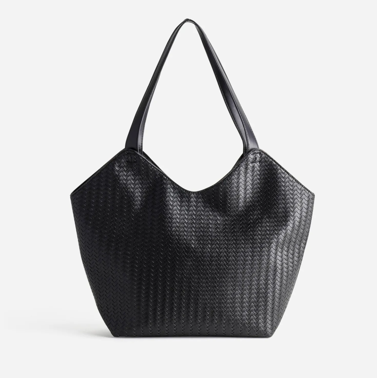 Sac à main noir tressé
