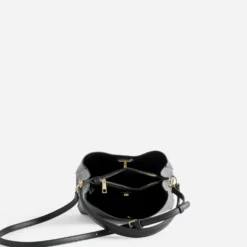 Sac à main noir trois compartiments