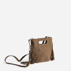 Sac à main petit format en cuir marron