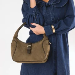 Sac à main taupe suédé