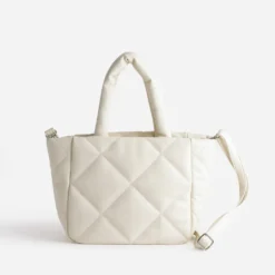 Sac à main TEXTO écru matelassé