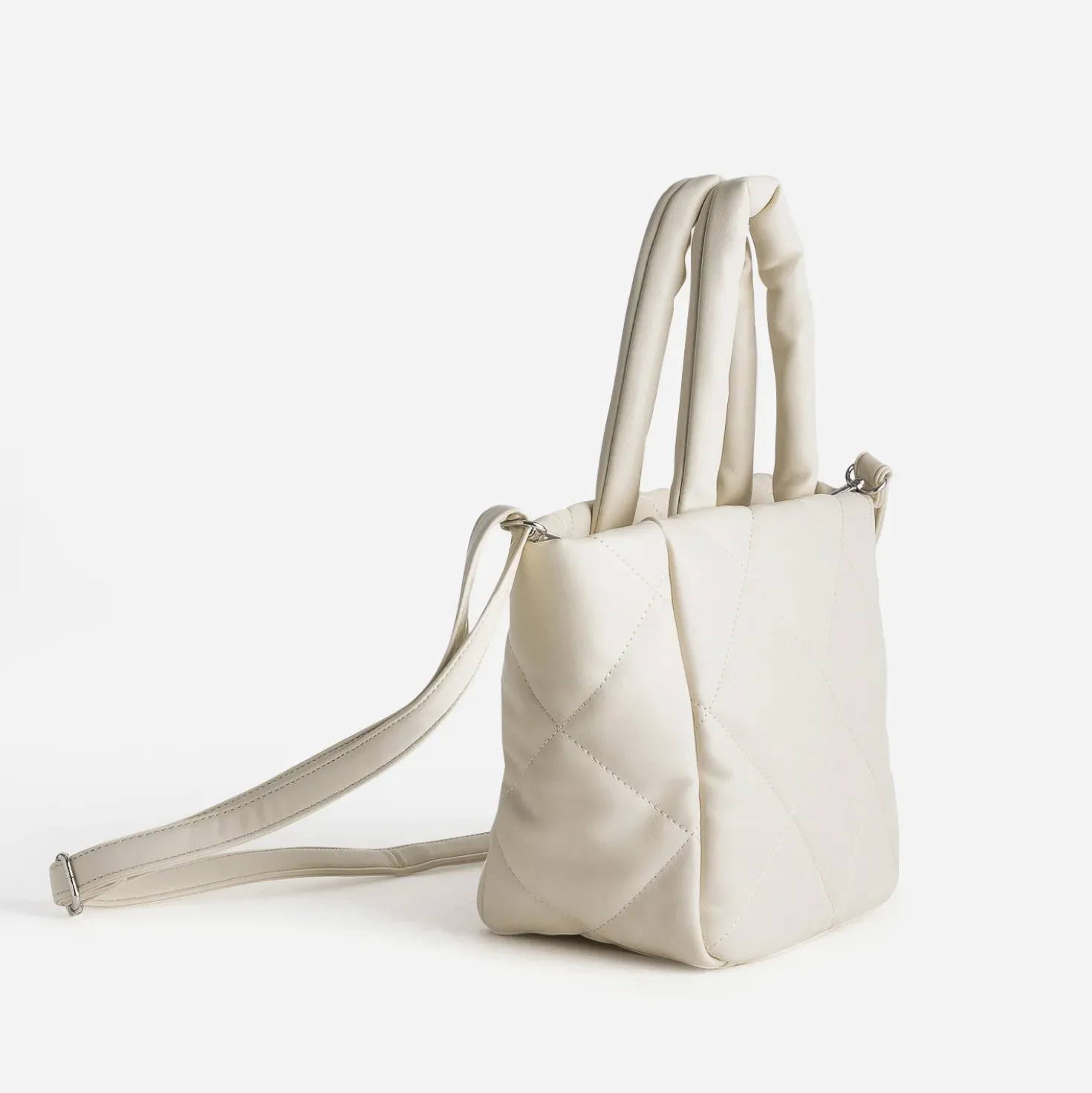 Sac à main TEXTO écru matelassé
