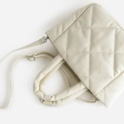Sac à main TEXTO écru matelassé