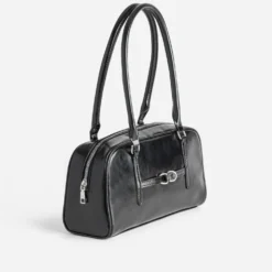 Sac à main TEXTO noir glacé