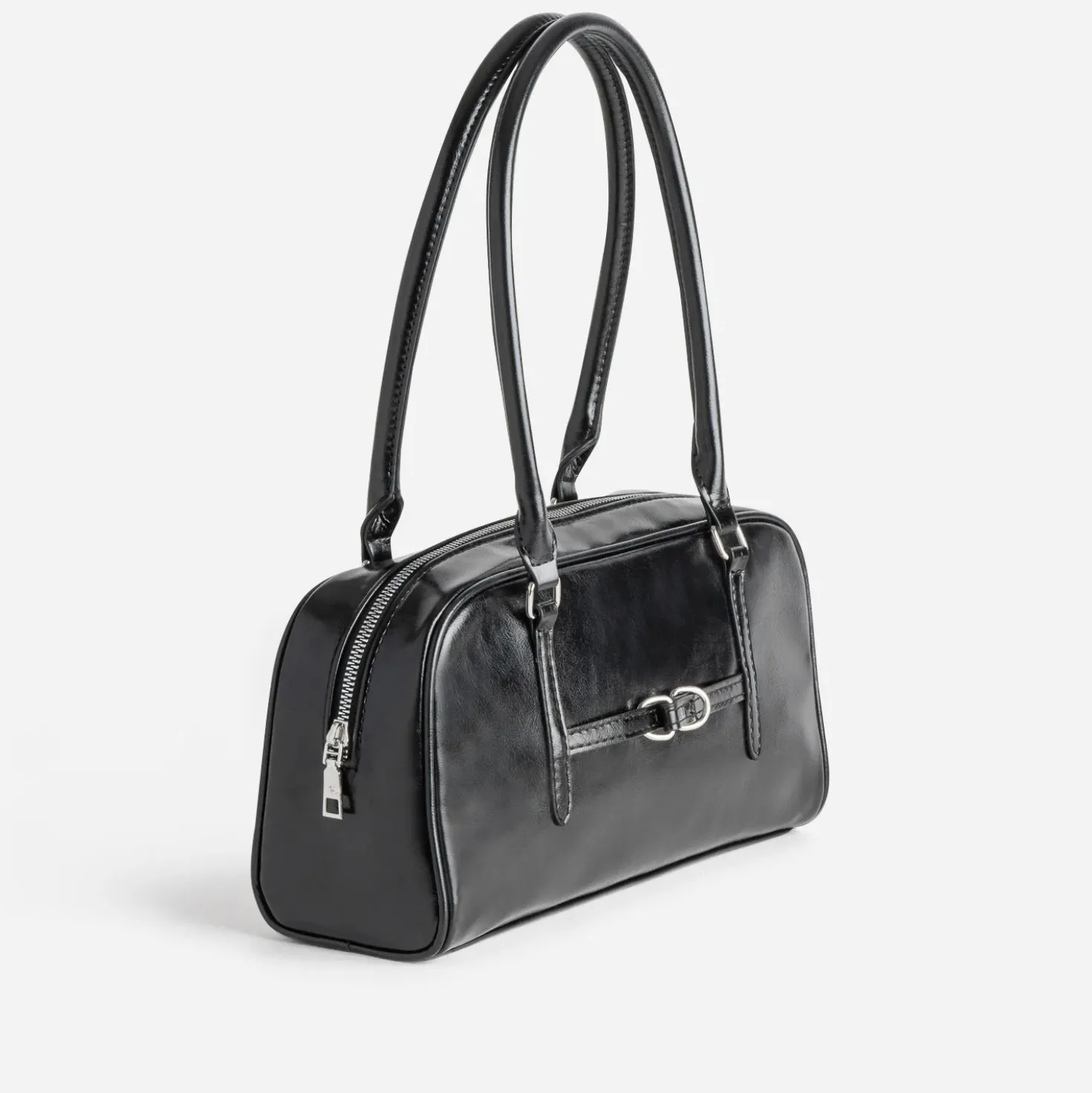 Sac à main TEXTO noir glacé