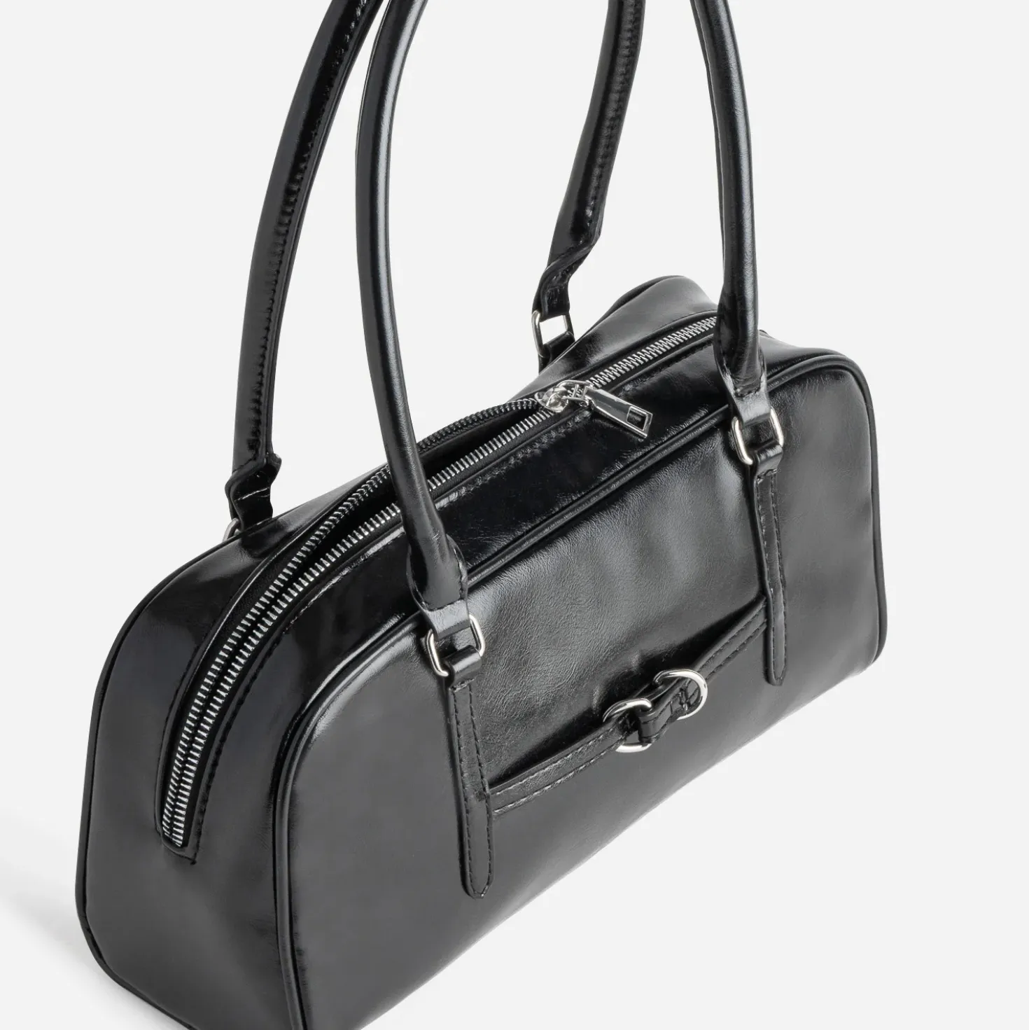 Sac à main TEXTO noir glacé