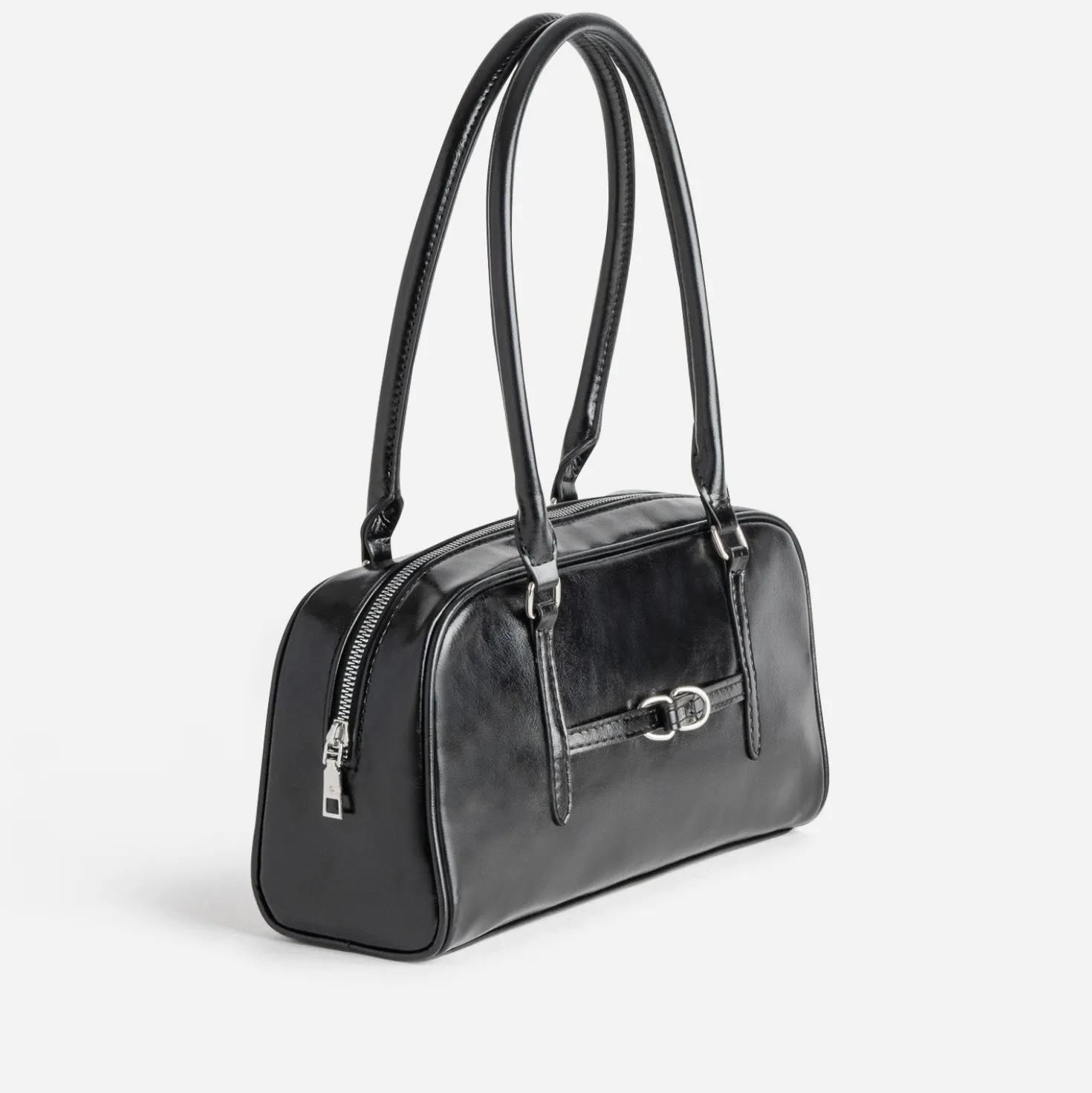 Sac à main TEXTO noir glacé