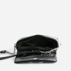 Sac à main TEXTO noir glacé décor mors