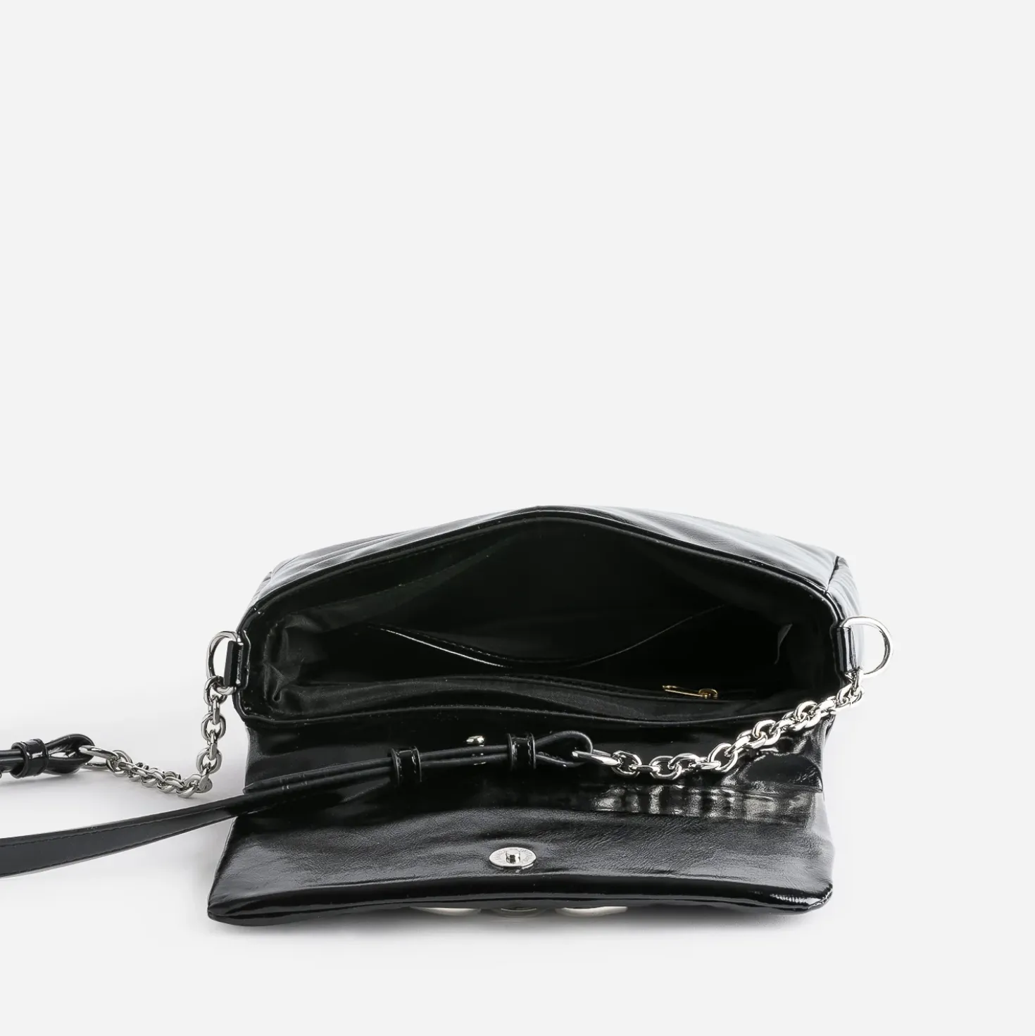 Sac à main TEXTO noir glacé décor mors