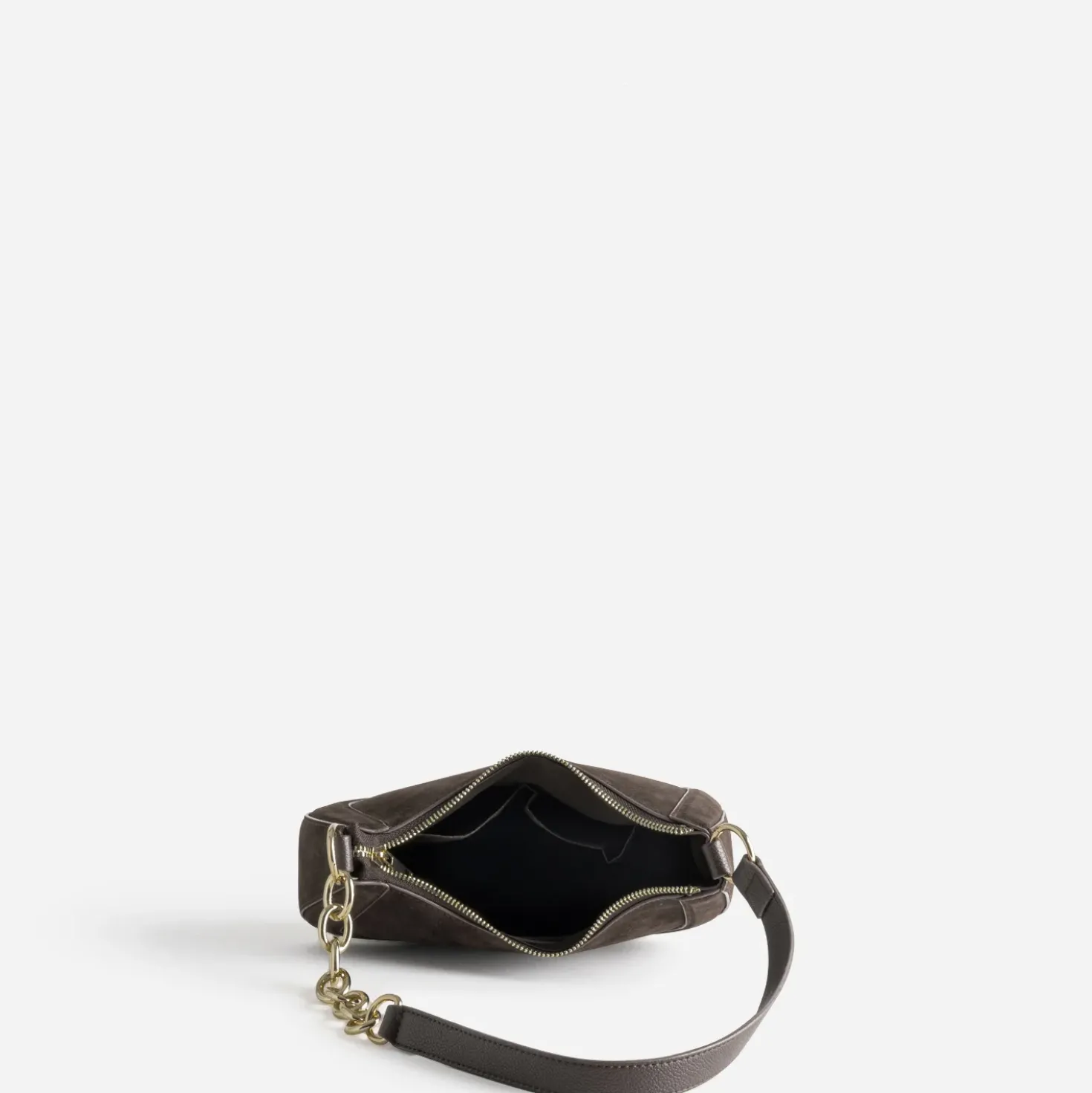 Sac marron suédé asymétrique