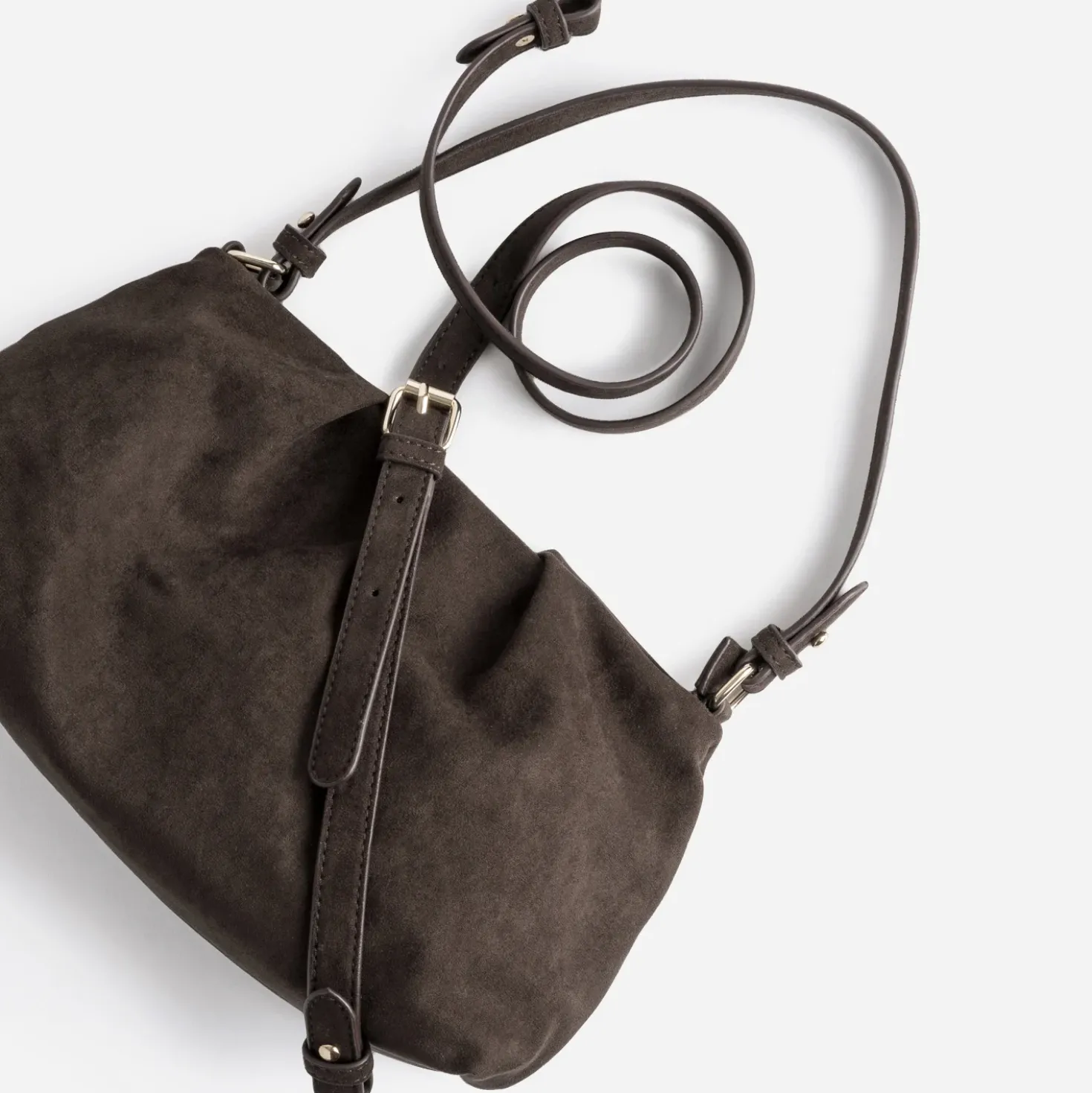 Sac marron suédé deux bandoulières