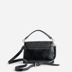 Sac noir bi-matière tressé