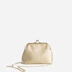 Sac pochette beige brodée fleurs
