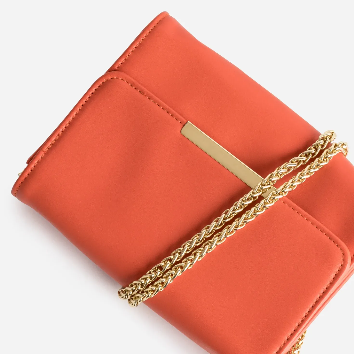 Sac pochette rouge orangé
