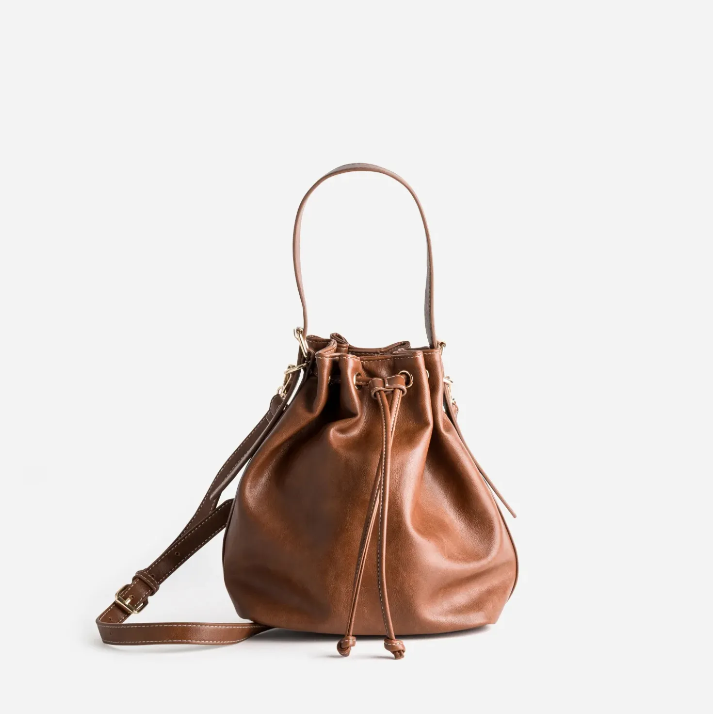 Sac seau cognac