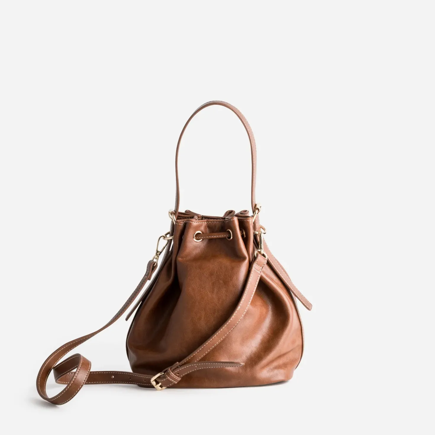 Sac seau cognac