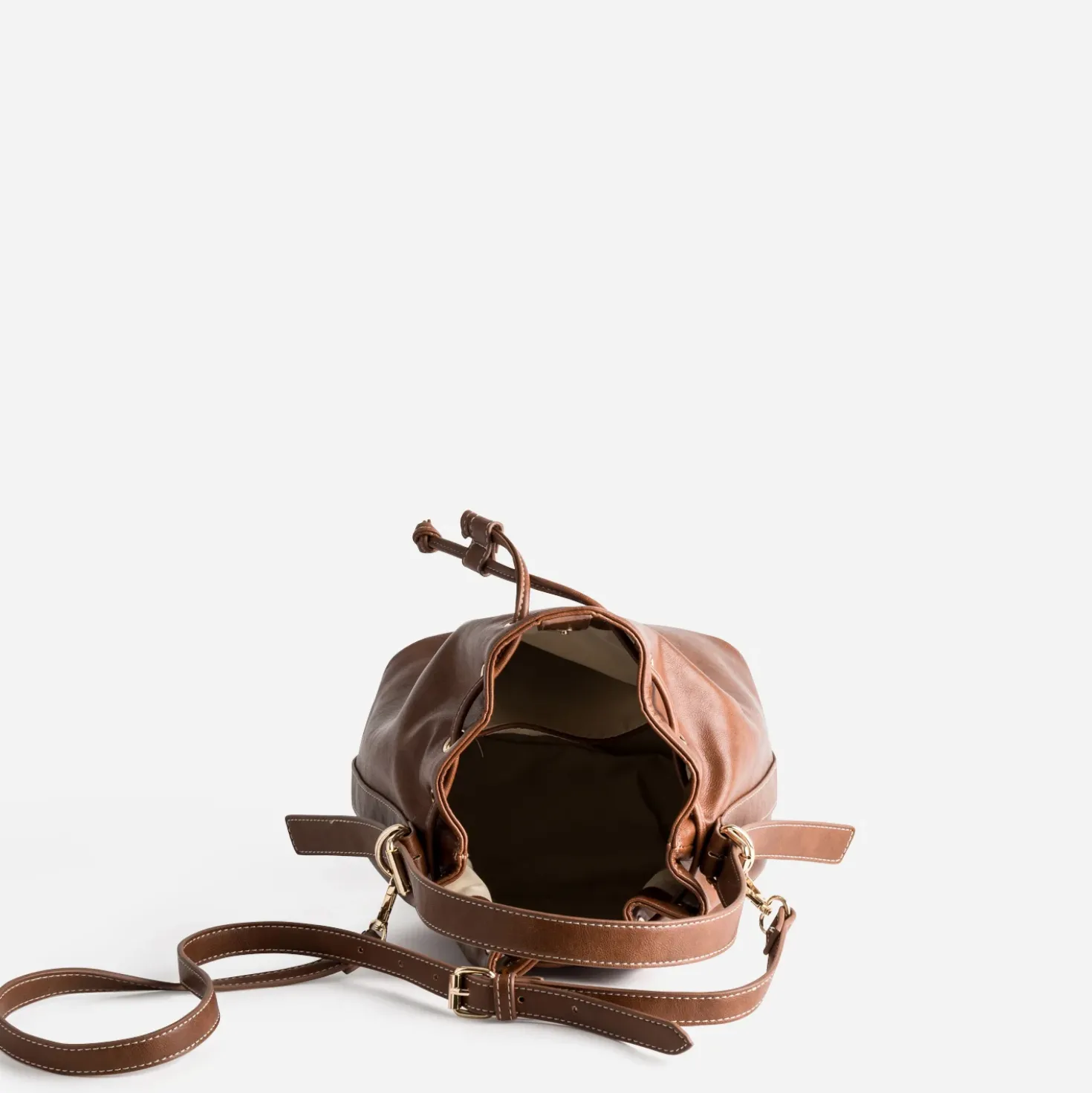 Sac seau cognac