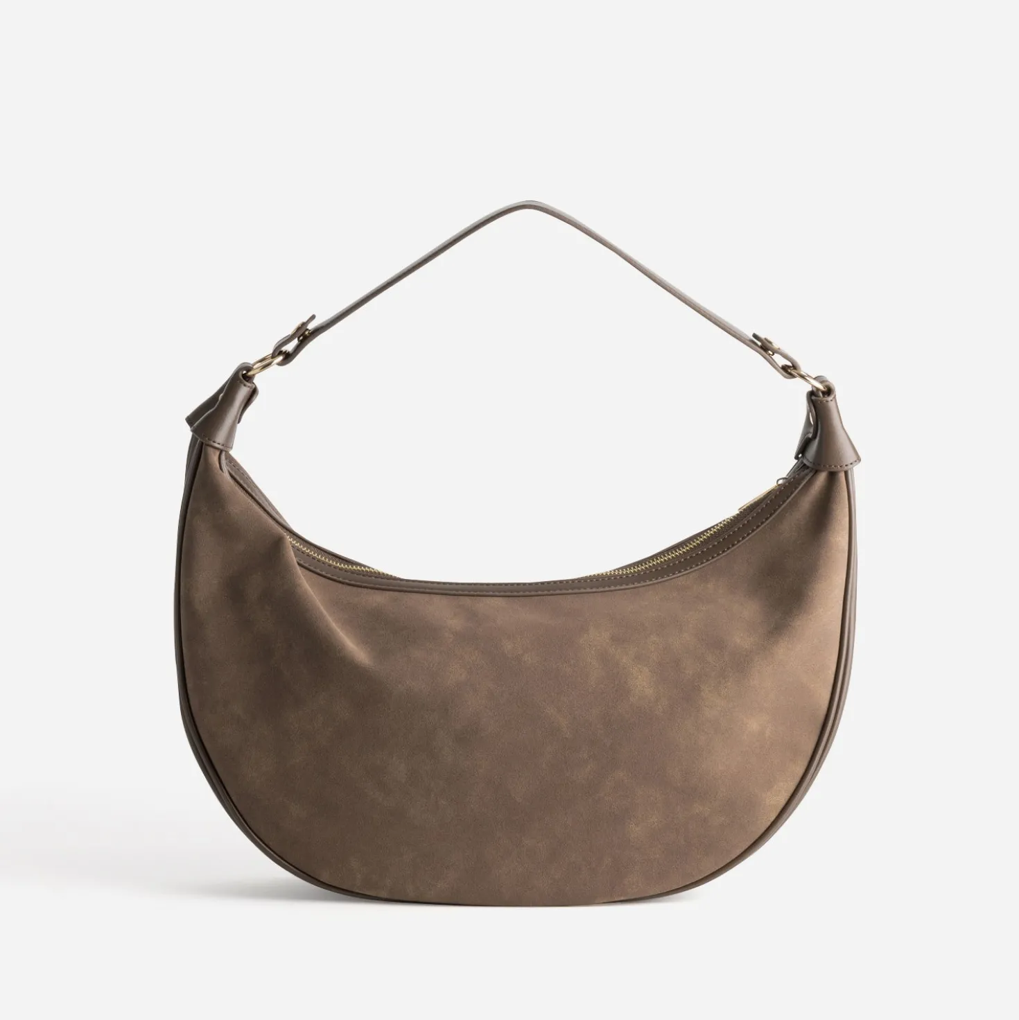 Sac TEXTO marron demi-lune