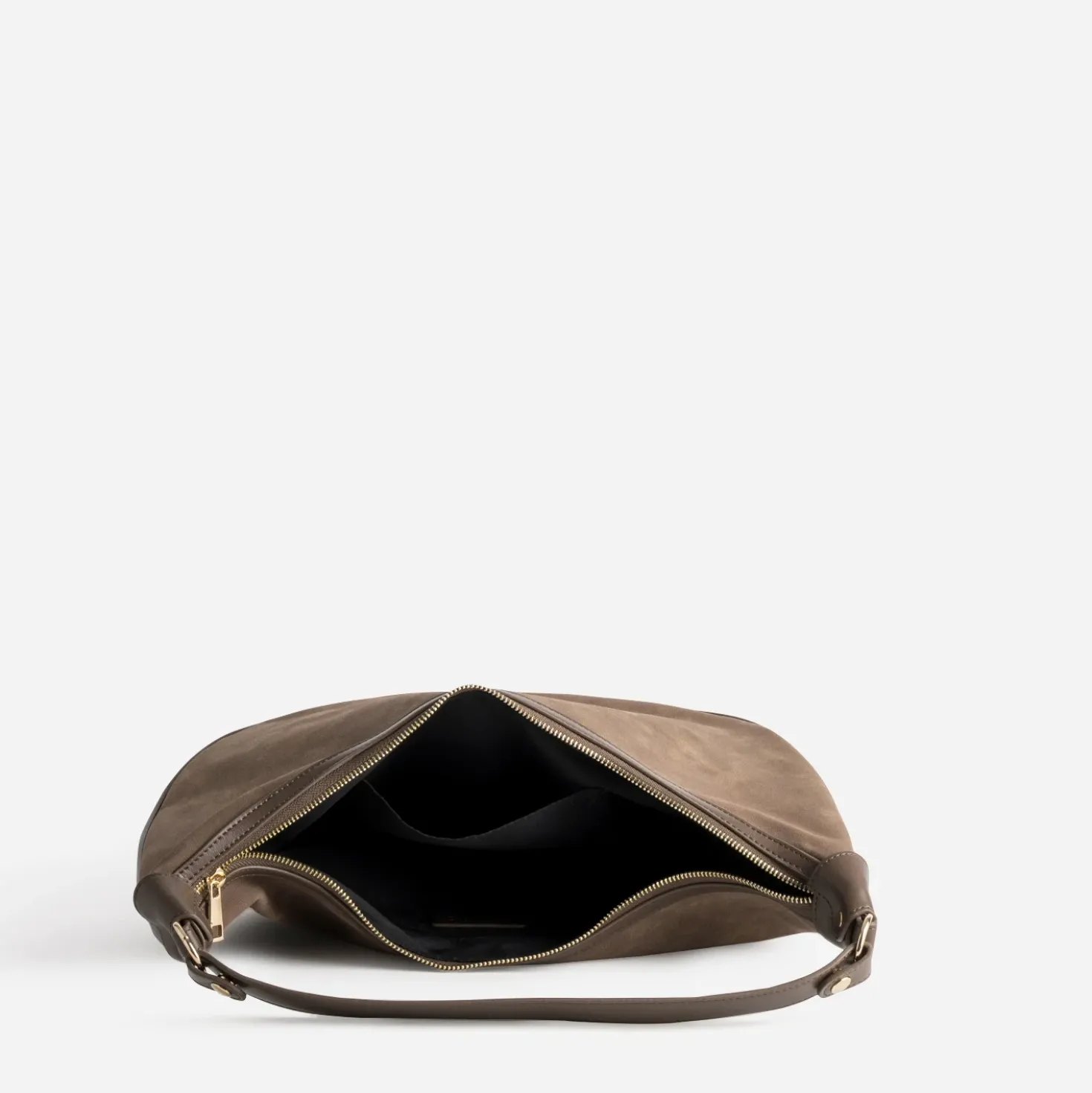 Sac TEXTO marron demi-lune