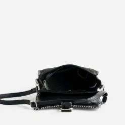 Sac TEXTO noir bi-matière surpiqûres contrastées