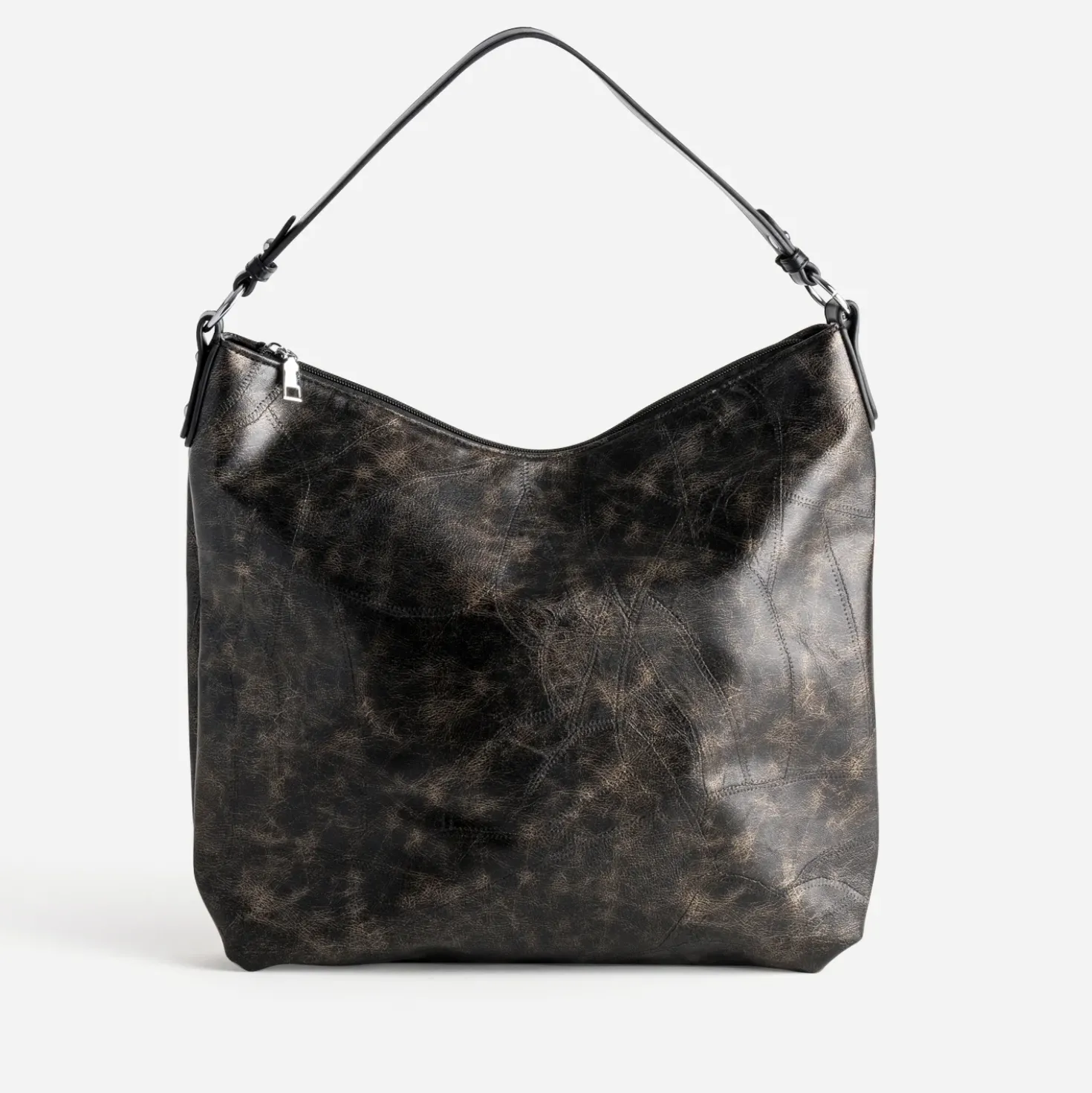 Sac TEXTO noir effet patchwork
