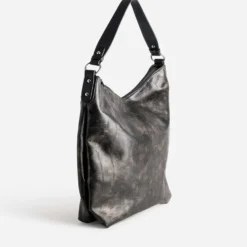 Sac TEXTO noir effet patchwork