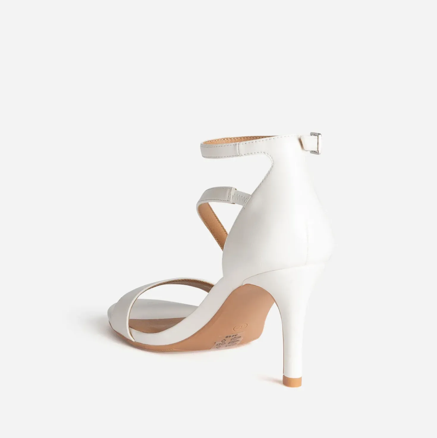 Sandale blanche à talon fin