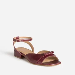 Sandale bordeaux cuir