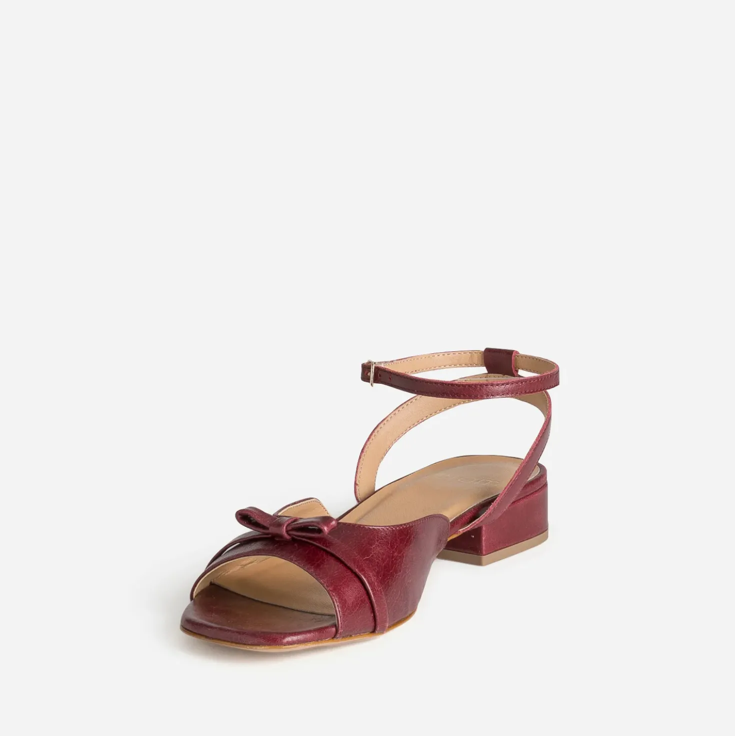 Sandale bordeaux cuir