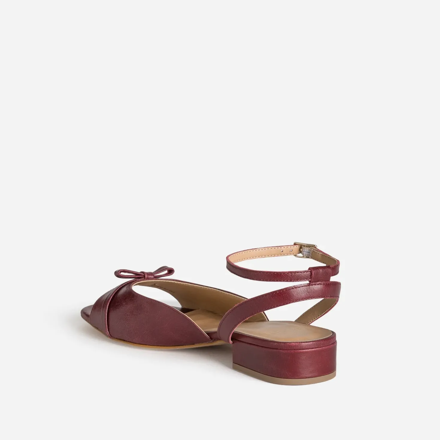 Sandale bordeaux cuir