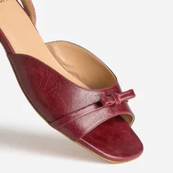 Sandale bordeaux cuir