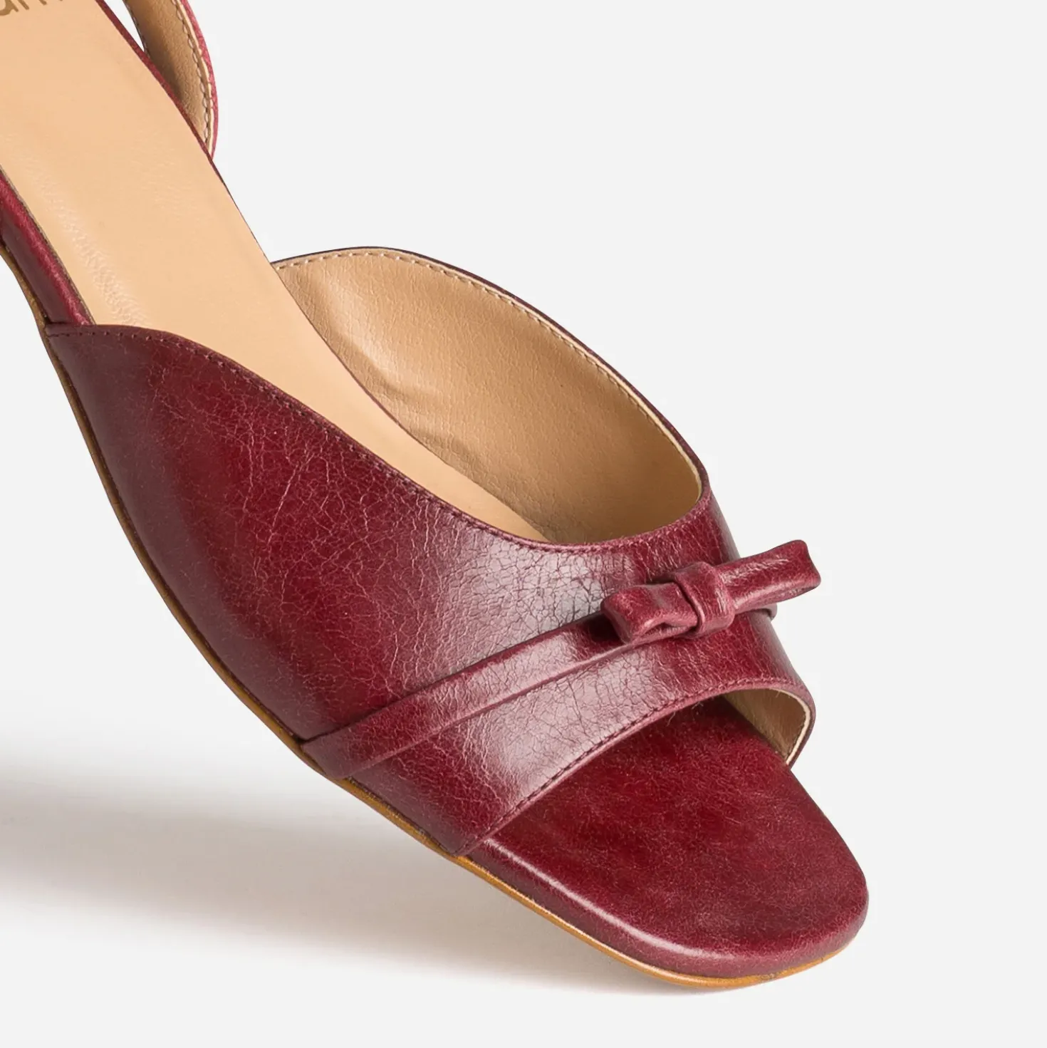 Sandale bordeaux cuir