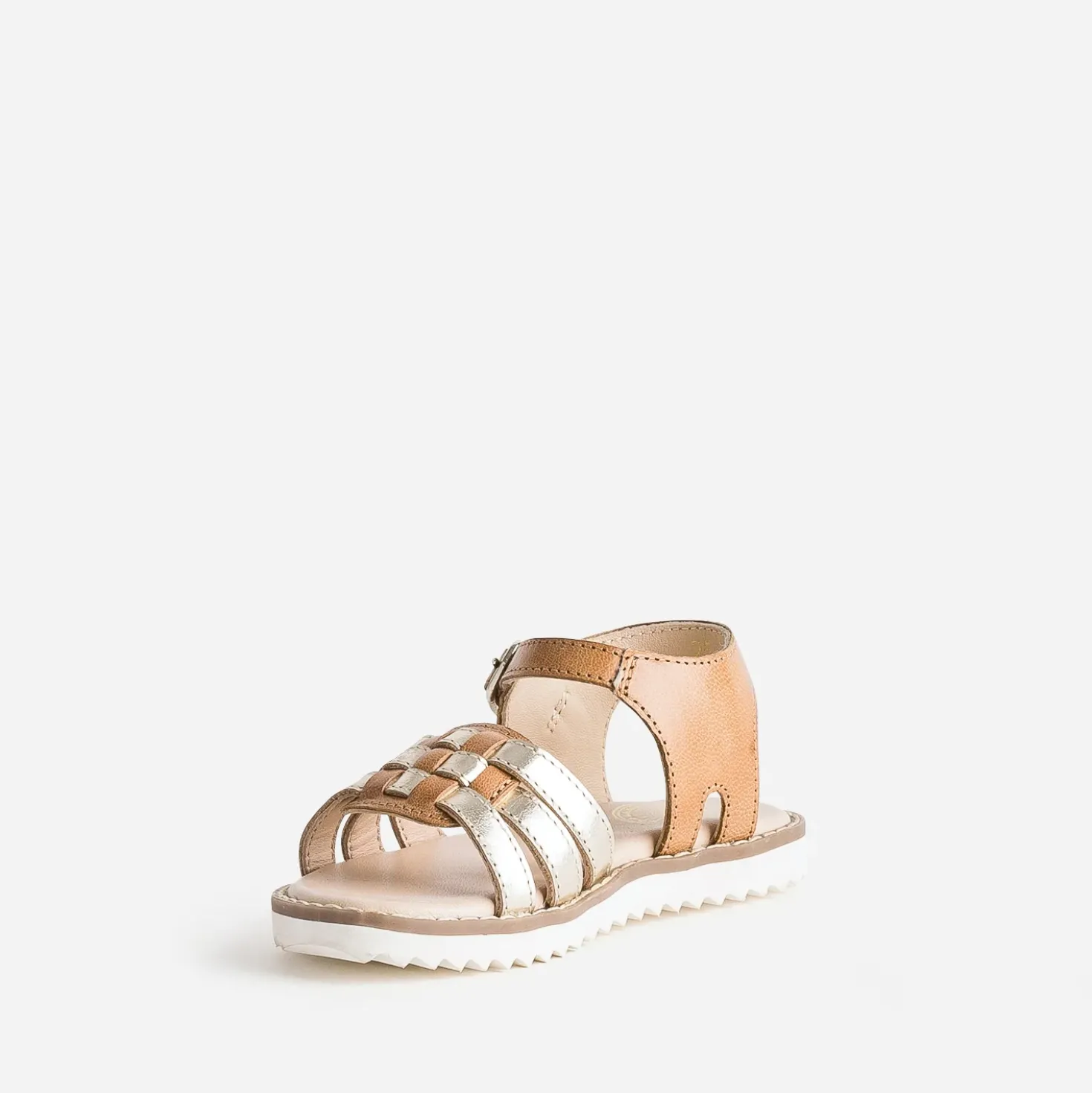 Sandale BUGGY camel et dorée cuir
