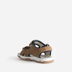 Sandale BUGGY camel et marine à scratchs
