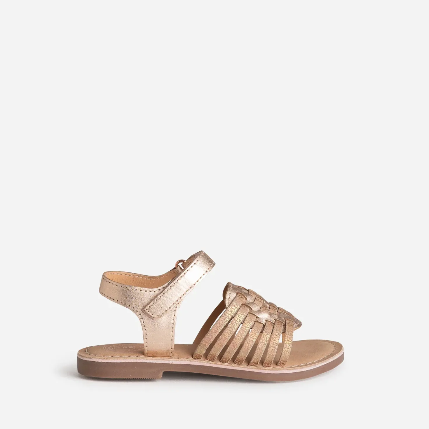 Sandale BUGGY cuivrée cuir avec tressage