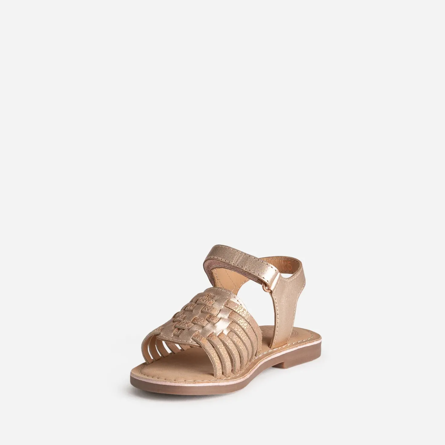 Sandale BUGGY cuivrée cuir avec tressage