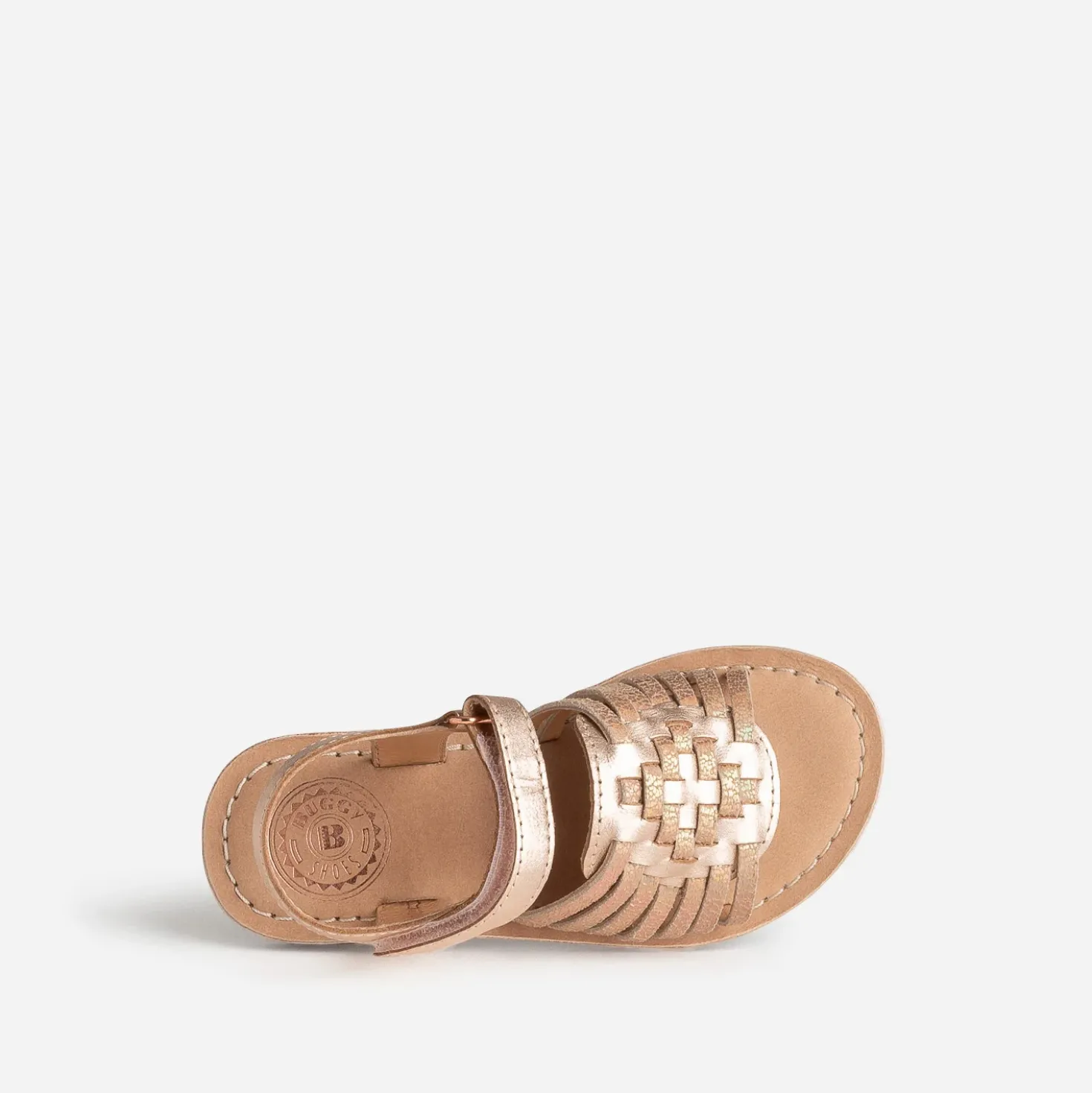 Sandale BUGGY cuivrée cuir avec tressage