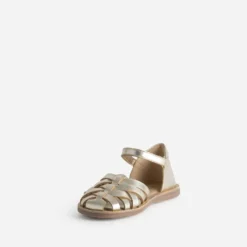 Sandale BUGGY doré cuir brides tressées