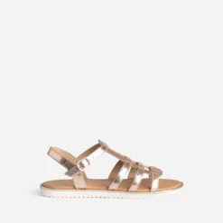 Sandale BUGGY dorée cuir froissé