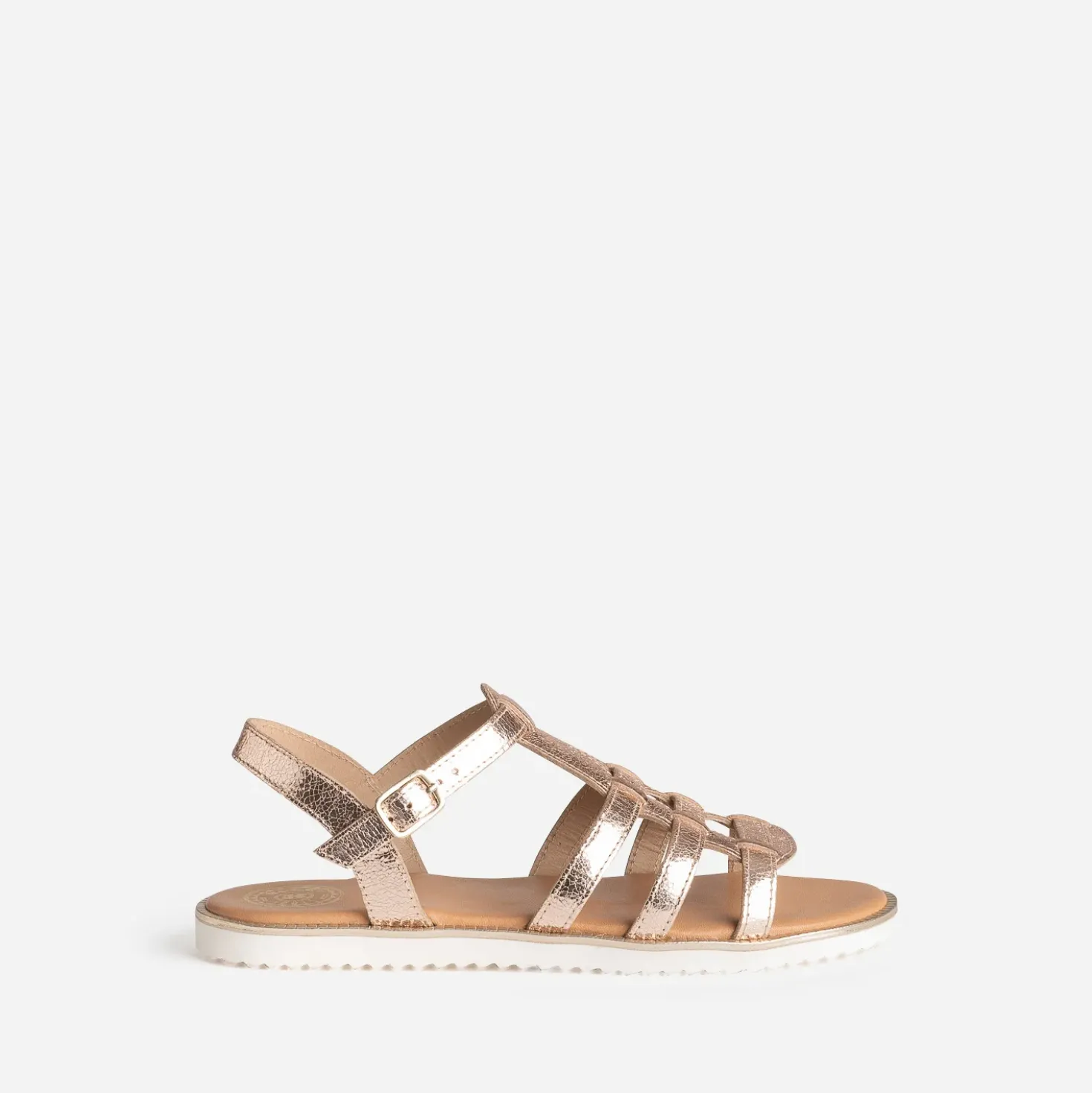Sandale BUGGY dorée cuir froissé