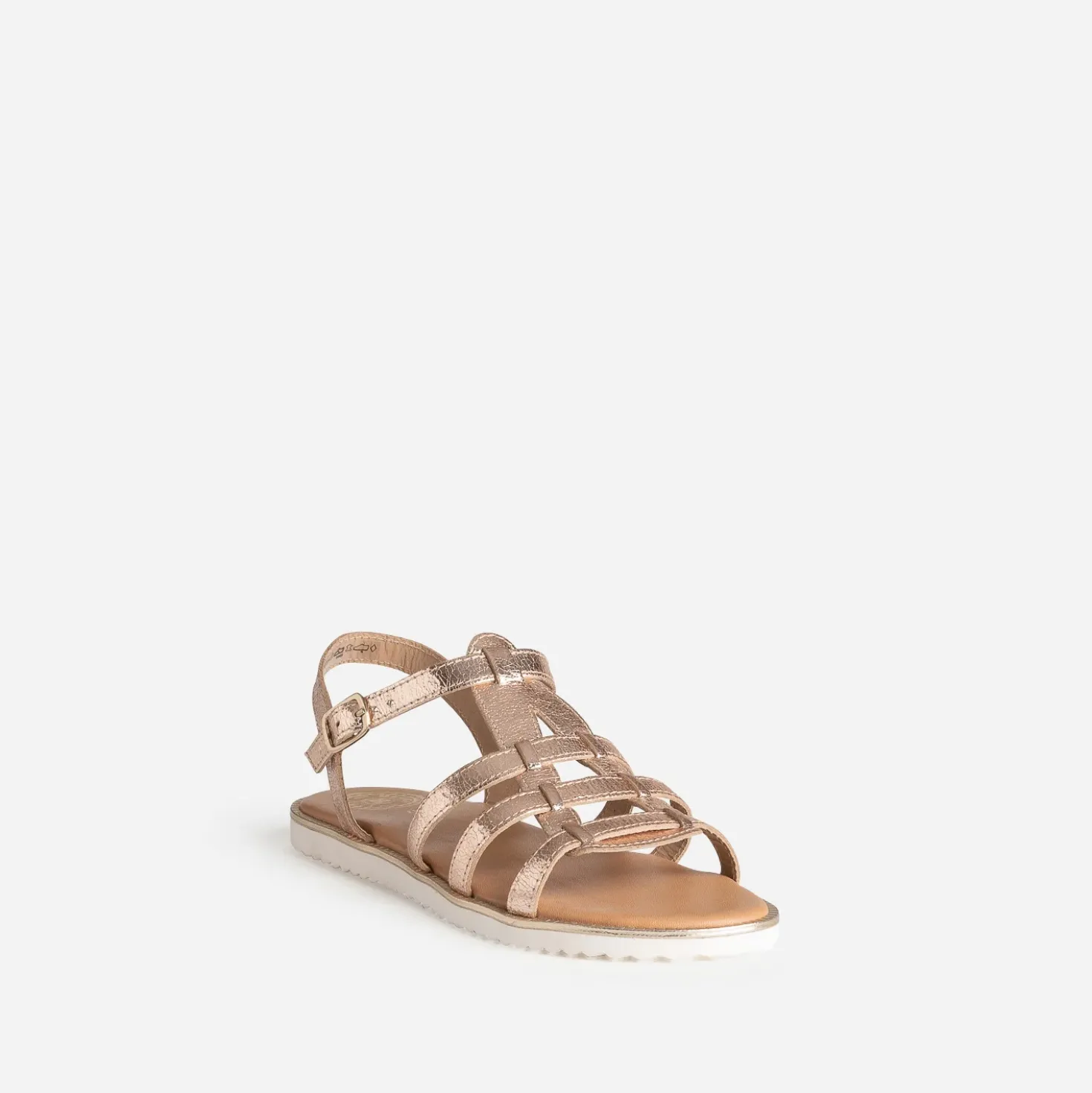Sandale BUGGY dorée cuir froissé