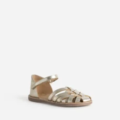 Sandale BUGGY dorée cuir tressé