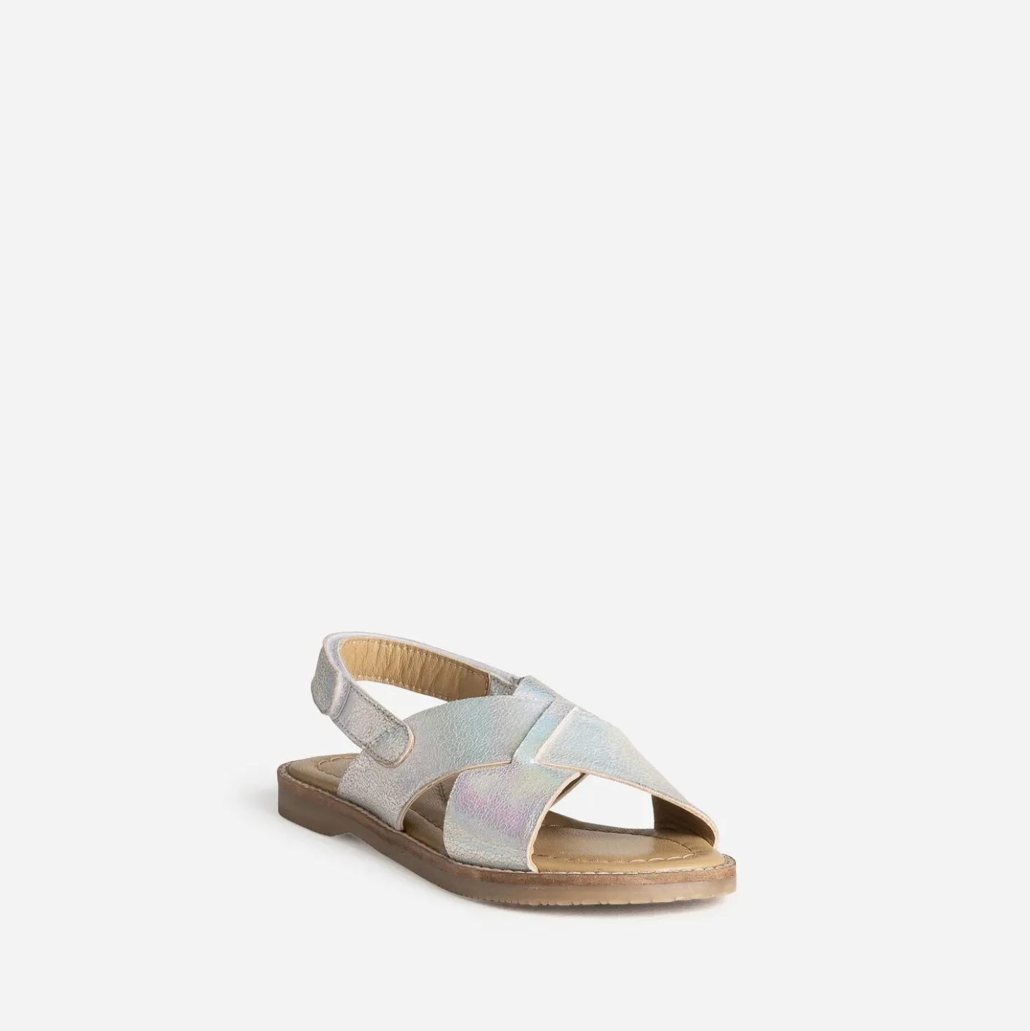 Sandale BUGGY gris iridescent cuir