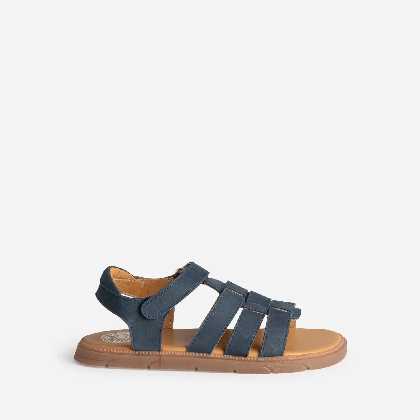 Sandale BUGGY marine cuir à scratch