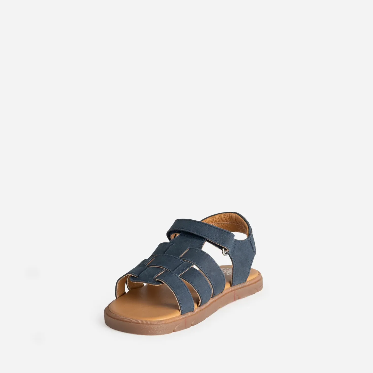 Sandale BUGGY marine cuir à scratch