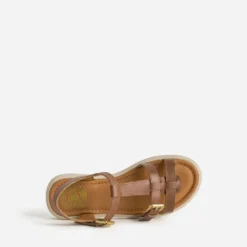 Sandale BUGGY marron cuir semelle épaisse