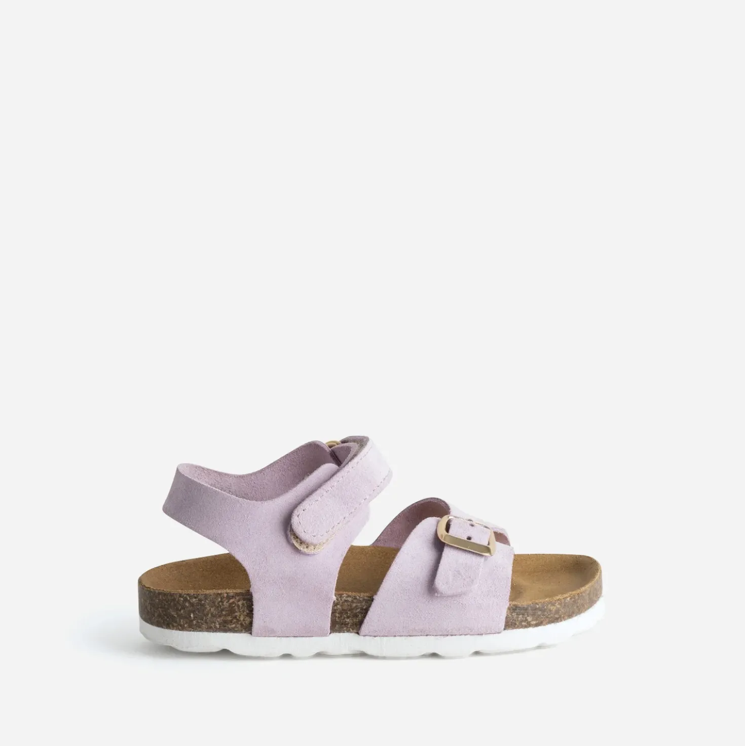 Sandale BUGGY parme cuir velours