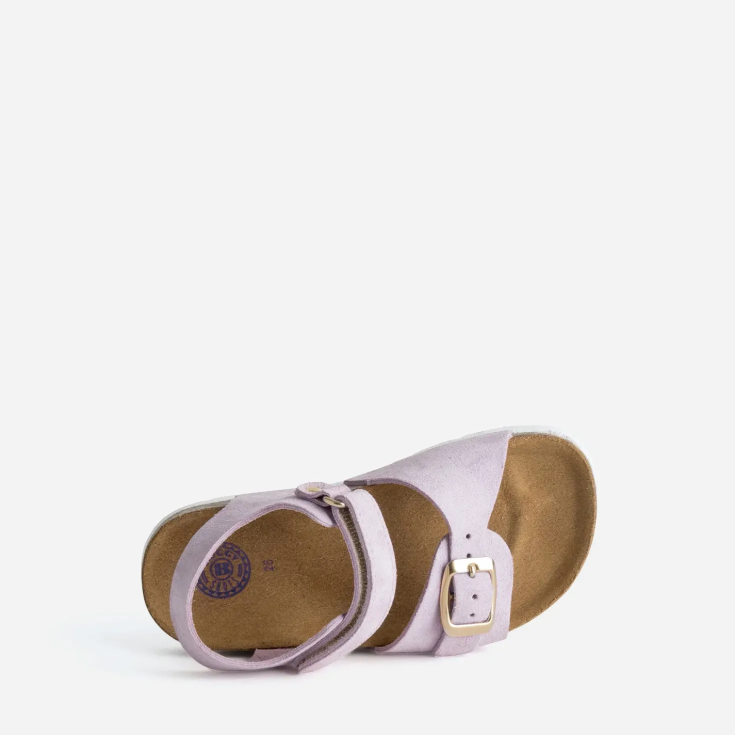 Sandale BUGGY parme cuir velours