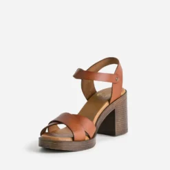 Sandale camel en cuir éco-conçu