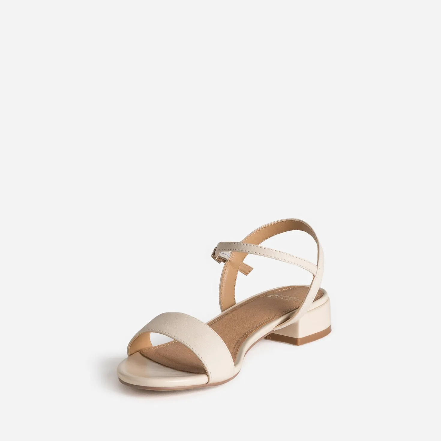Sandale écrue cuir